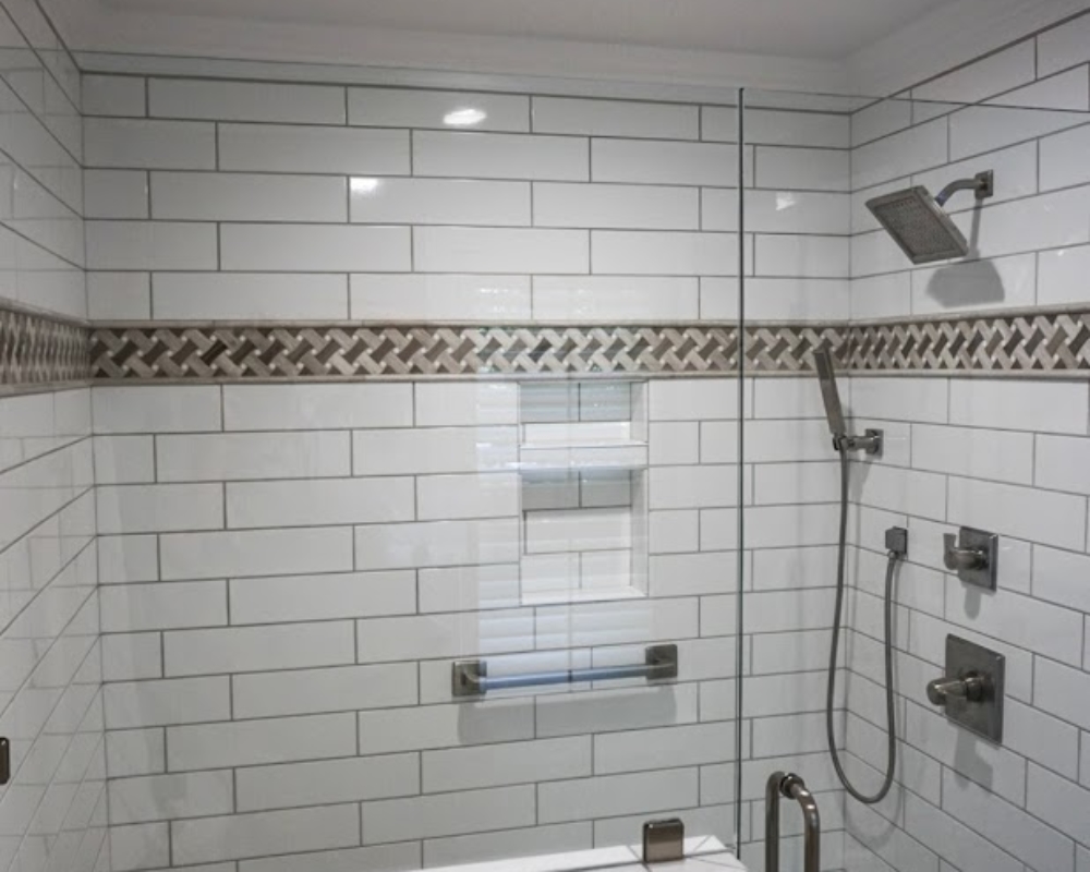 Custom Tile Shower Completed By Branch Home Improvement in Apex, North Carolina.
