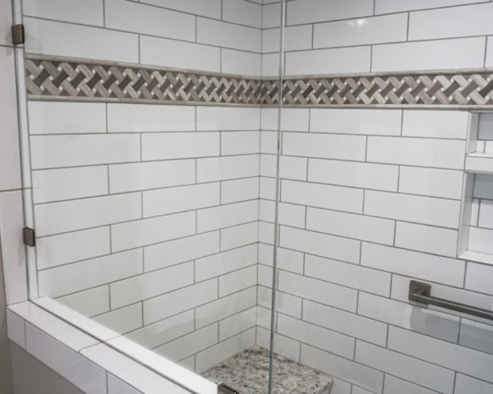 Granite Shower Bench That Matches Vanity Counter Tops.