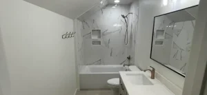 Windowless bathroom lighting