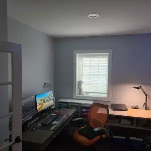 Basement office space built by Branch Home Improvement in Cary NC
